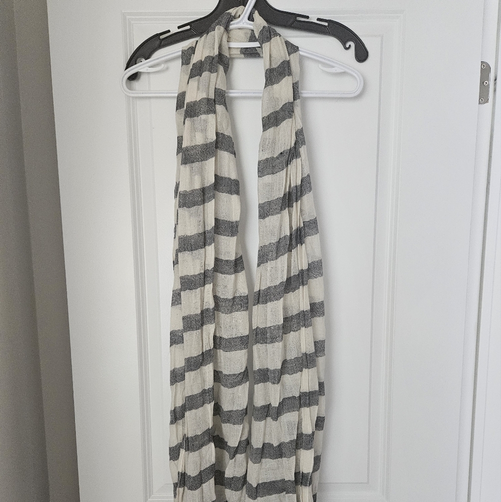ABERCROMBIE long thin scarf navy/cream